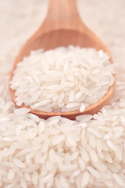 Arroz sin cocer en una cuchara — Foto de Stock