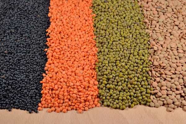 小扁豆和大豆的混合物 — 图库照片