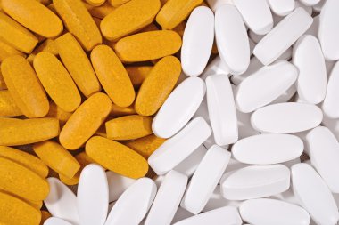 Beyaz ve sarı hap arka plan