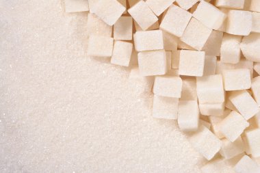 beyaz toz ve rafine şeker doku