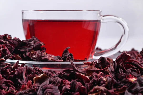 Cup of hibiscus tea — Stock Photo, Image