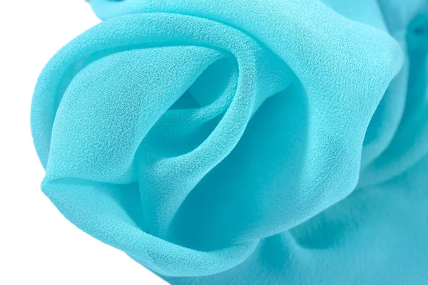 Blue crepe de chine fabric — Stock Photo, Image