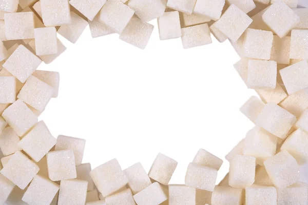 Рамка из белого рафинированного сахара — стоковое фото