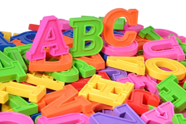 Plastic colored alphabet letters ABC — Stock Photo, Image