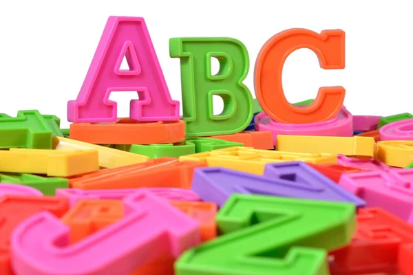 Kunststof gekleurde alfabet letters abc — Stockfoto