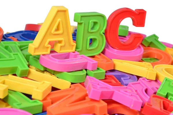 Lettere alfabetiche colorate in plastica ABC — Foto Stock