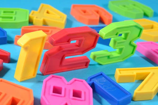 Colorful plastic numbers 123 — Stock Photo, Image