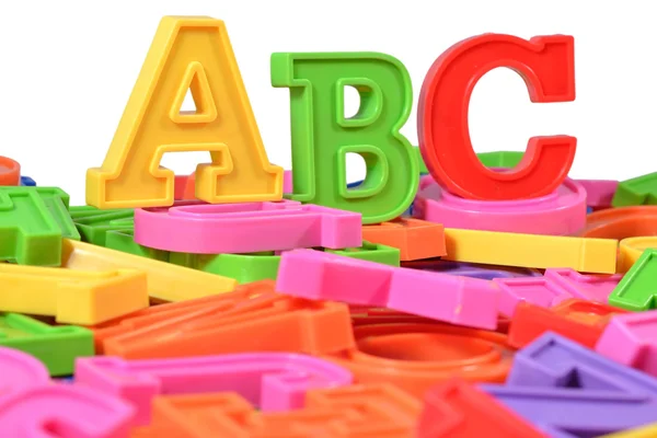 Plastic colored alphabet letters ABC — Stock Photo, Image