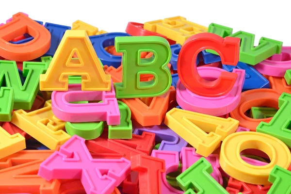 Plastic colored alphabet letters ABC — Stock Photo, Image