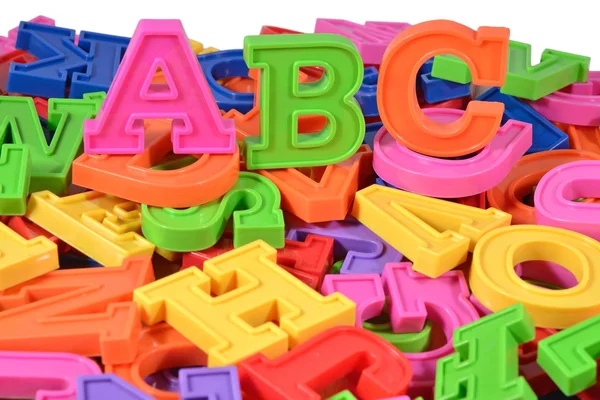 Kunststof gekleurde alfabet letters abc — Stockfoto