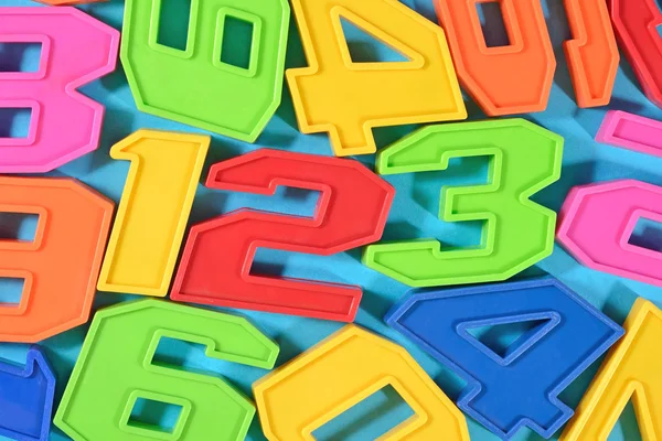 Colorful plastic numbers 123 — Stock Photo, Image