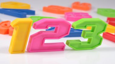 123 üzerinde beyaz renkli plastik numar