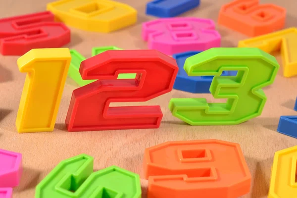 Números coloridos de plástico 123 — Foto de Stock