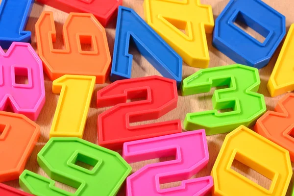 Colorful plastic numbers 123 — Stock Photo, Image