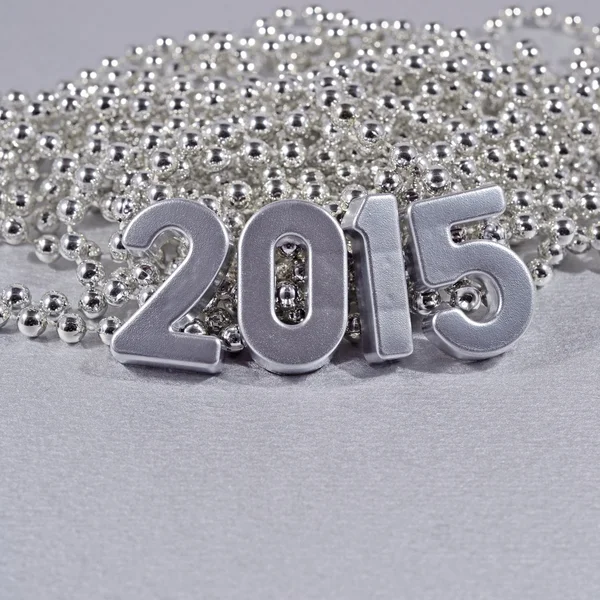 2015 year silver figures — Stock Photo, Image