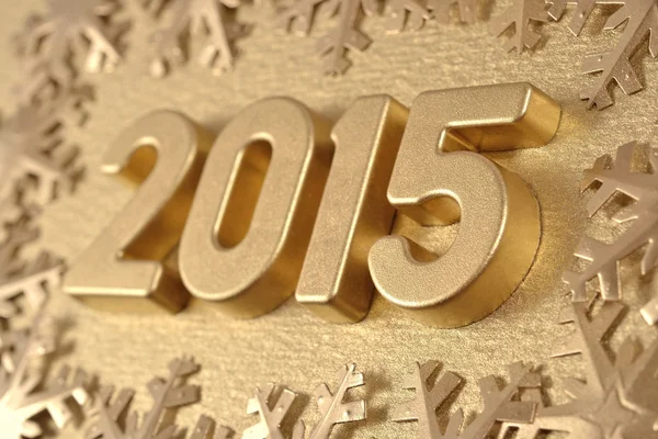 2015 year golden figures — Stock Photo, Image