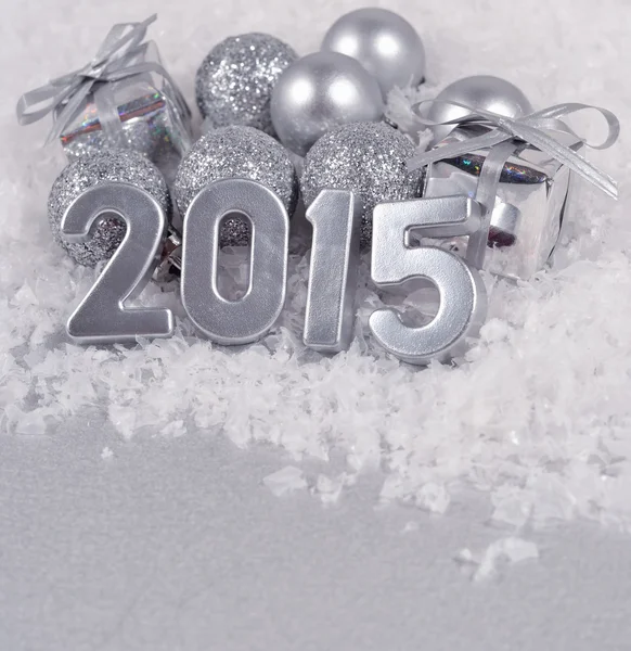 2015 year silver figures — Stock Photo, Image