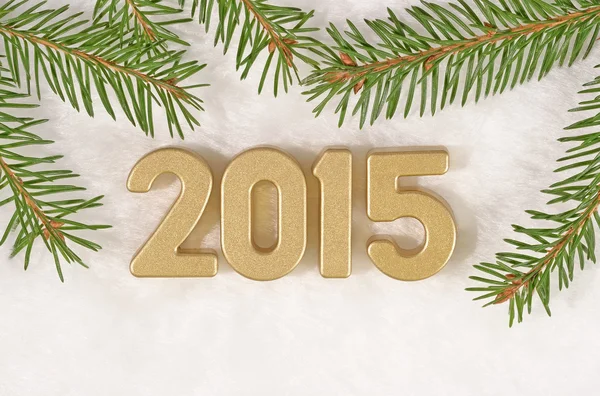 2015 year golden figures — Stock Photo, Image