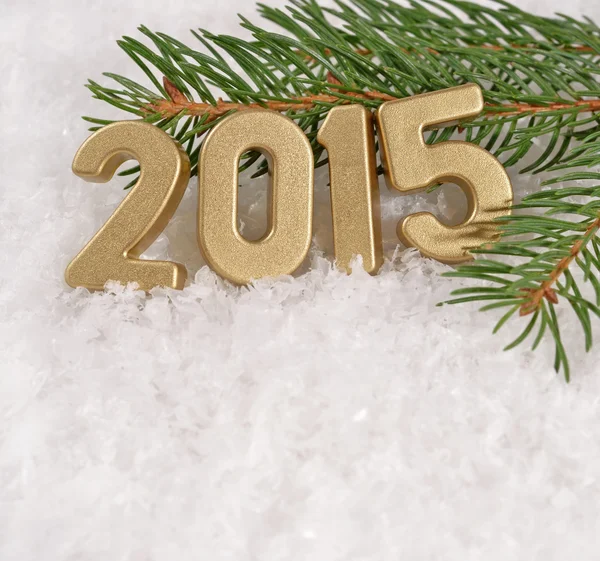 2015 year golden figures — Stock Photo, Image