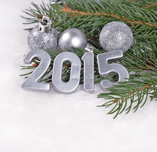 2015 year silver figures — Stock Photo, Image