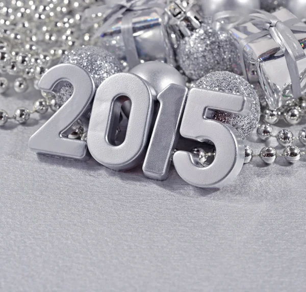 Серебряные цифры 2015 года — стоковое фото