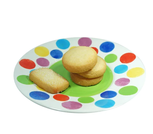 Ciasteczka na na białym tle naczynie — Zdjęcie stockowe