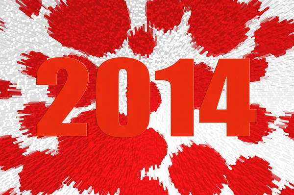 Красные цифры нового 2014 года — стоковое фото