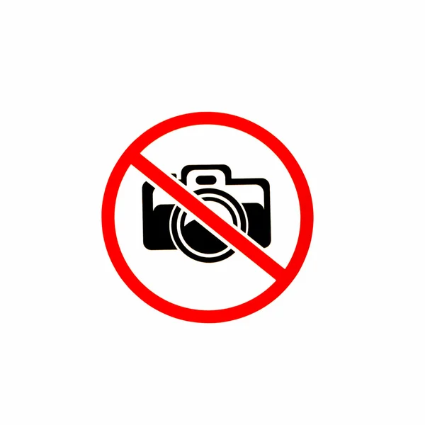 No photography allowed on white background — Stock Photo, Image