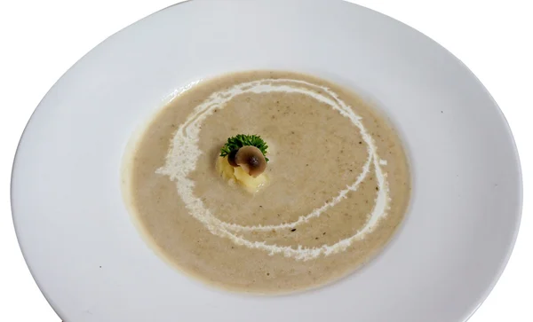 Porción de Sopa casera fresca de champiñones — Foto de Stock