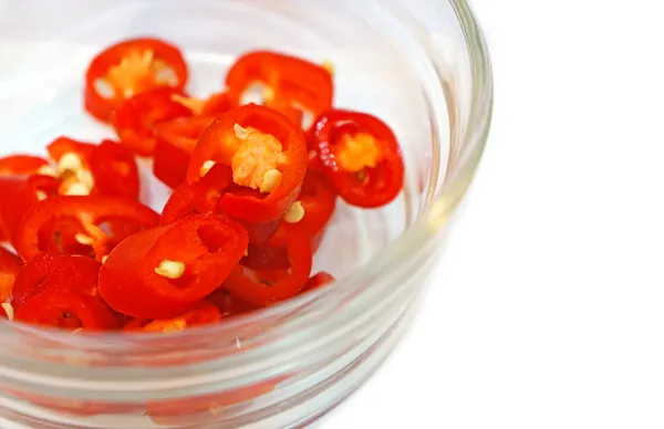 Slices of hot red pepper — Stock Photo, Image