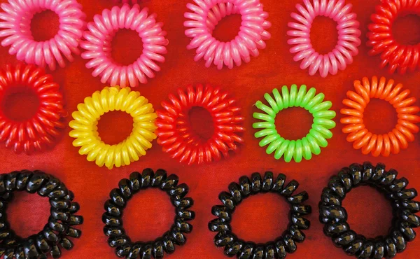 Colorful Spiral Elastic Hair Ties — Stock Photo, Image