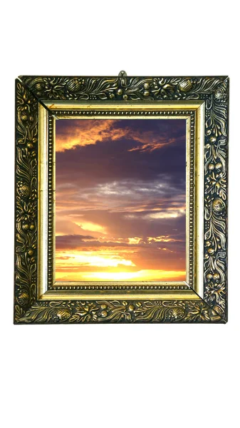 Magic mirror with sunset — Stock Photo, Image