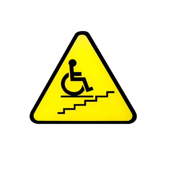 Disabled person warning raod sign — Stock Photo, Image