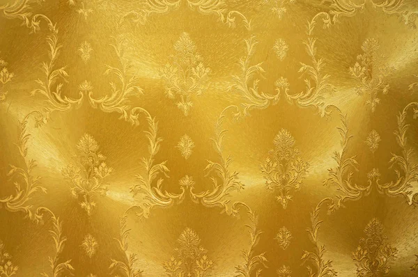 Fond tissu vintage fleur d'or — Photo