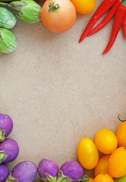 Colorful vegetable frame — Stock Photo, Image