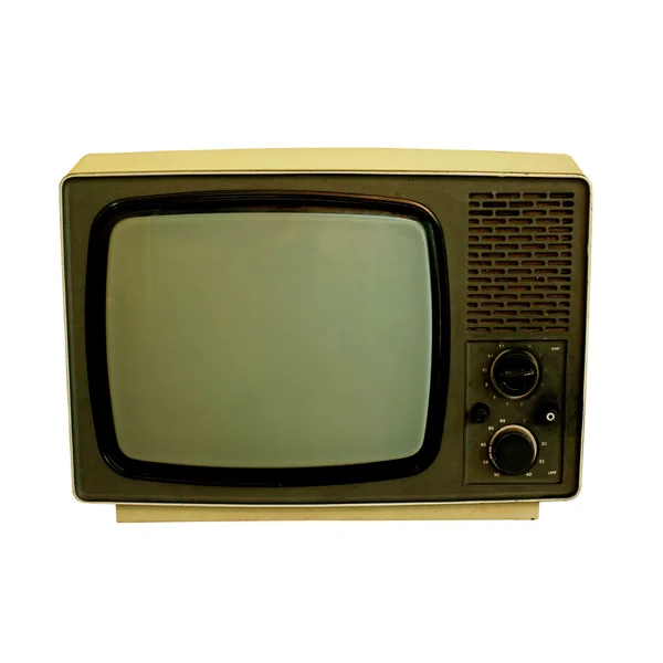 Antiguo televisor sobre el fondo blanco aislado — Foto de Stock