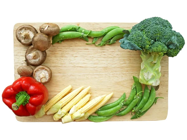 Míchaná zelenina na hranolem izolovat (rám design) — Stock fotografie