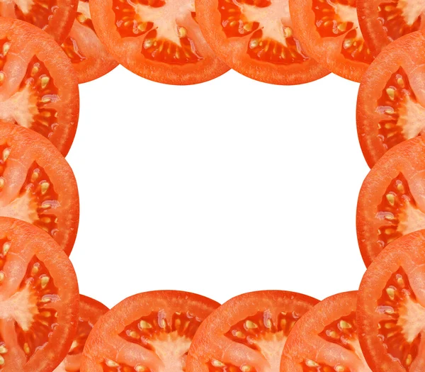 白い背景で隔離赤いトマト フレーム — ストック写真
