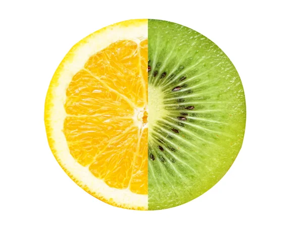 Orange half kiwi fruit, isolate on white background. — Stock Photo, Image