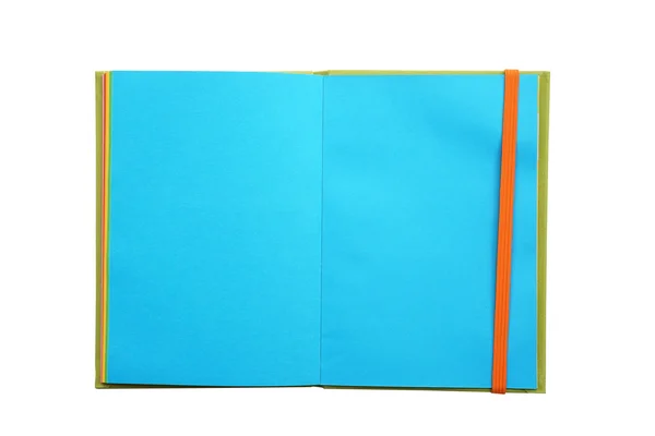 蓝色的页面的笔记本背景 — 图库照片