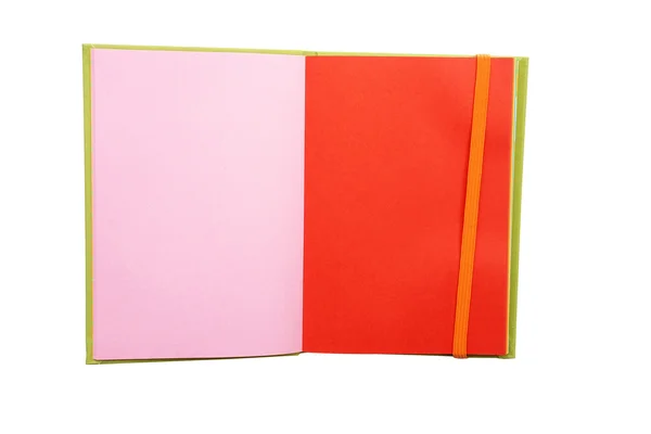 ピンクと赤のメモ帳の空白のページ — ストック写真