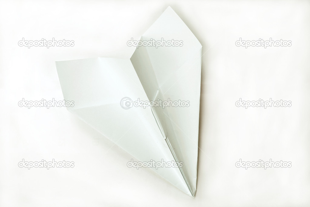 Paper plane isolated on white