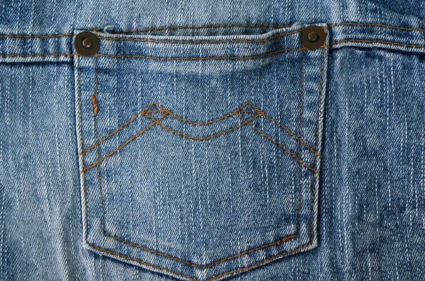 Blue jeans pocket — Stock Photo, Image