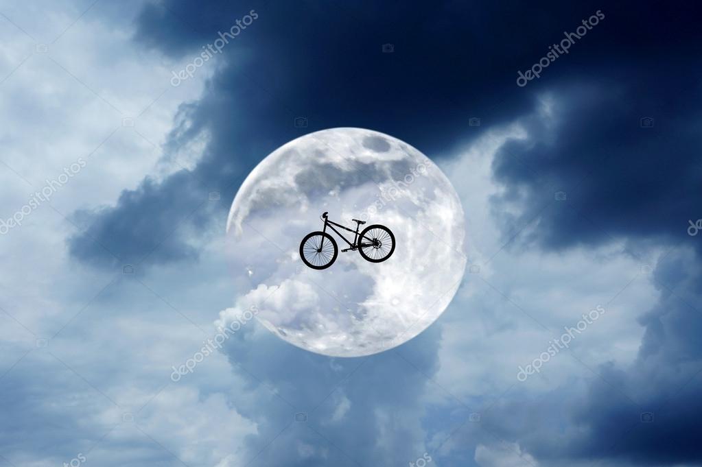 Bicycle to the moon (concept and idea) — Stock Photo © mimiandnanaa ... - Depositphotos 51059927 Stock Photo Bicycle To The Moon Concept