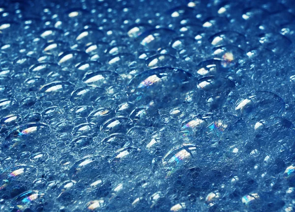 Soap bubbles structure in blue — Stock Photo, Image