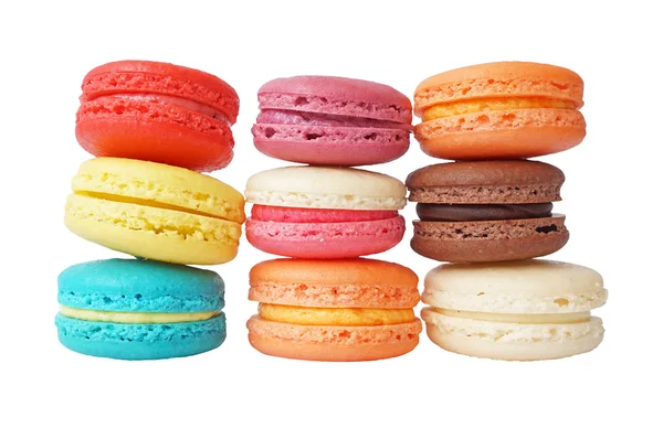 Beyaz izole macaroons — Stok fotoğraf