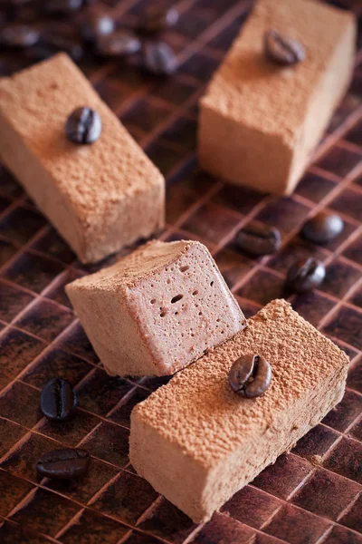 Homemade chocolate coffee candy, selective focus — Stock Photo, Image