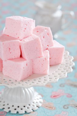 ev yapımı vanilyalı ve gülsuyu marshmallow, seçici odak