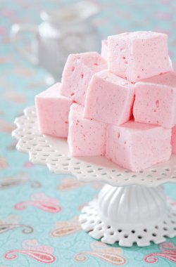 ev yapımı vanilyalı ve gülsuyu marshmallow, seçici odak