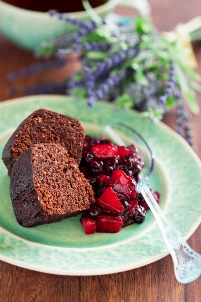 Chocolate cake with oat bran — Stock Photo, Image